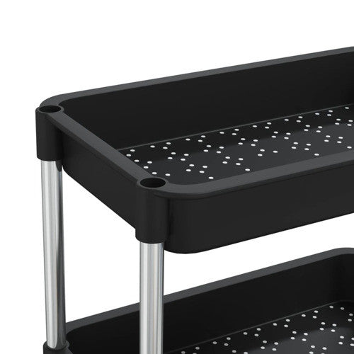 vidaXL 5-Tier Kitchen Trolley Kitchen Cart with Wheels Black Iron and ABS
