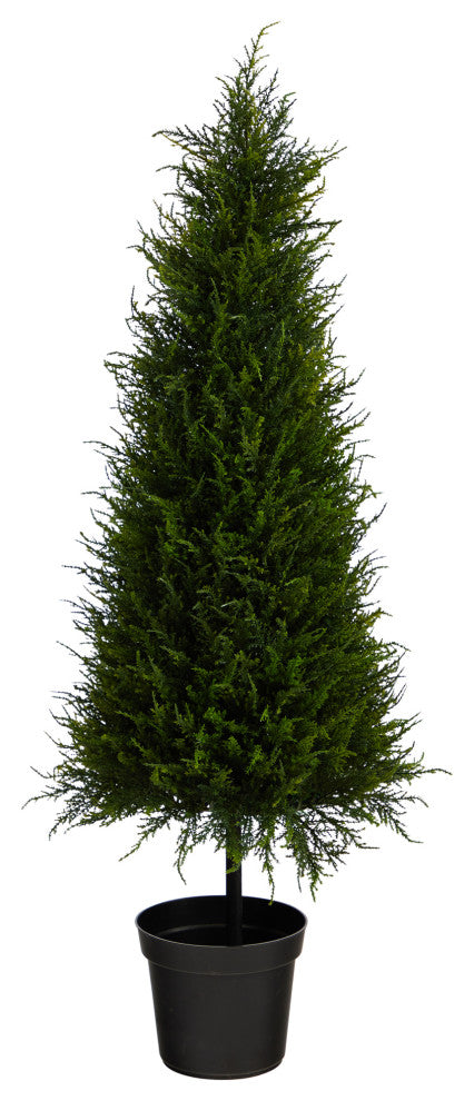 3.5' Cypress Artificial Tree With 350 LED Lights UV Resistant, Indoor/Outdoor