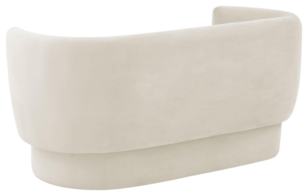 Isabella Cream Velvet Loveseat, Cream