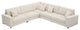 117.2'' Corduroy Modular Sofa Sectional with Matching Accent Pillows