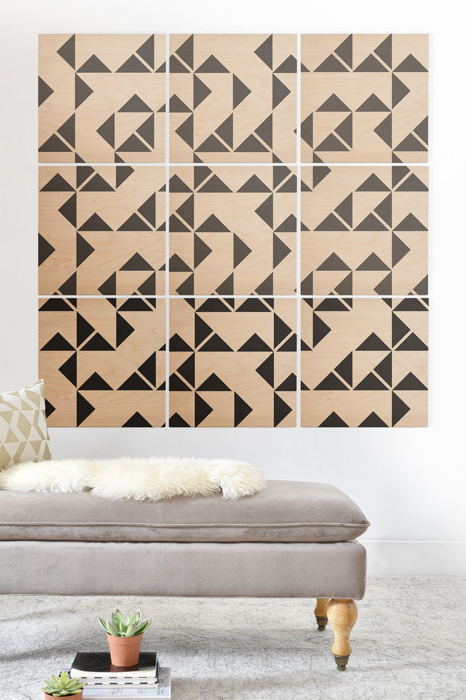 Deny Designs Holli Zollinger Pinwheels Wood Wall Mural, 3'x3'