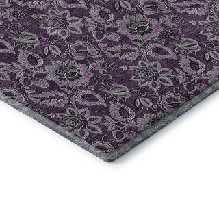 Premium Machine Washable Mayfield AMF661 Eggplant 2'3" x 7'6" Runner Rug