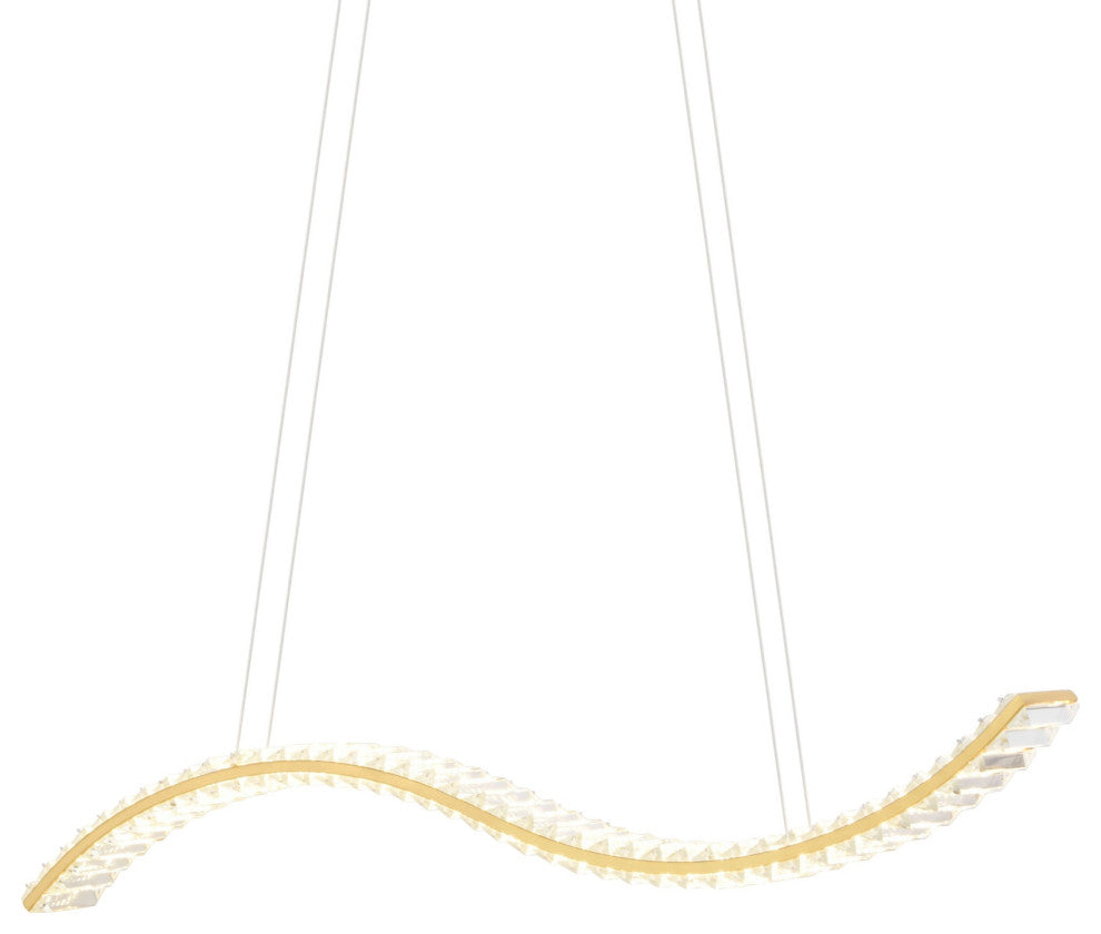 Vaxcel Lighting P0428 38"W LED Linear Chandelier - Gilded Brass