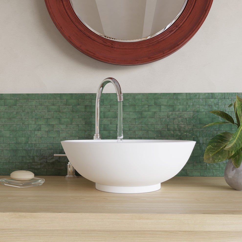 CastelloUSA Monty Solid Surface Square Vessel Sink