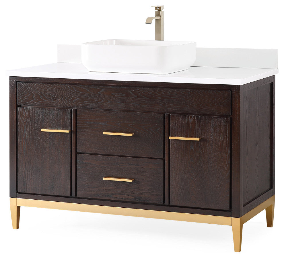48" Tennant Brand Modern Style Beatrice Vessel Sink Bathroom Vanity