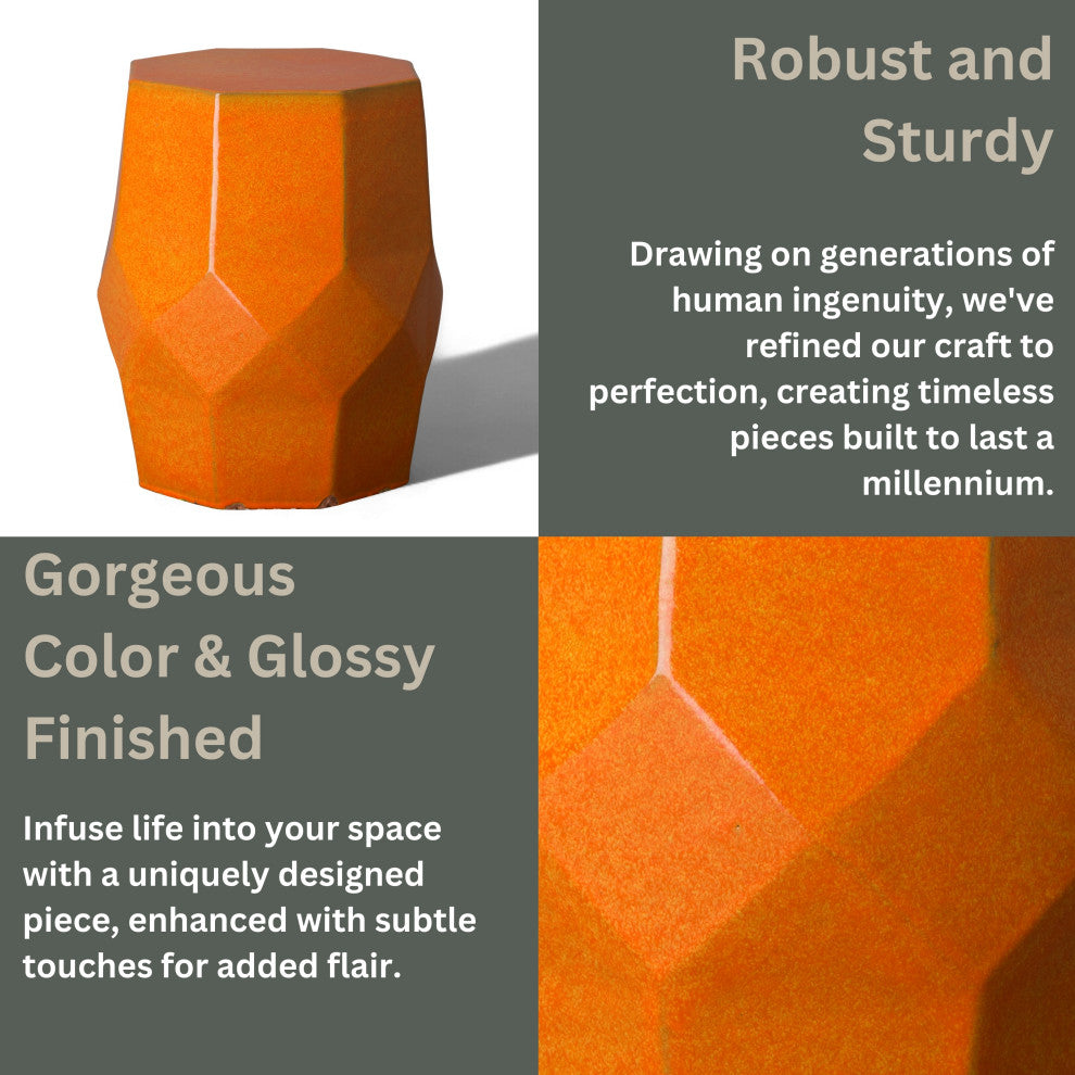 Oct Matrix Stool, Bright Orange 15x18