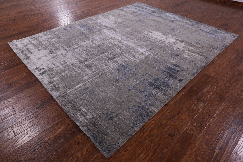 8' 0" X 10' 3" Abstract Hand-Knotted Wool & Silk Rug - Q13088