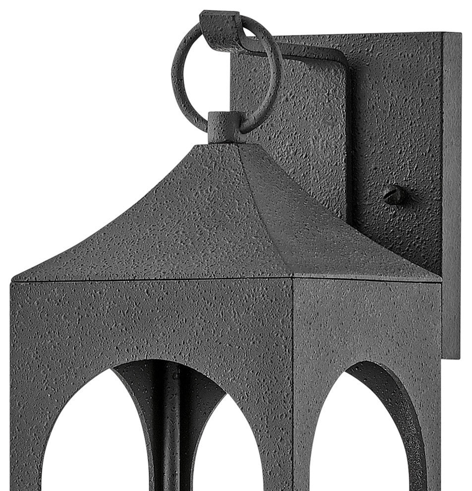 Hinkley Amina Large Wall Mount Lantern, Distressed Zinc
