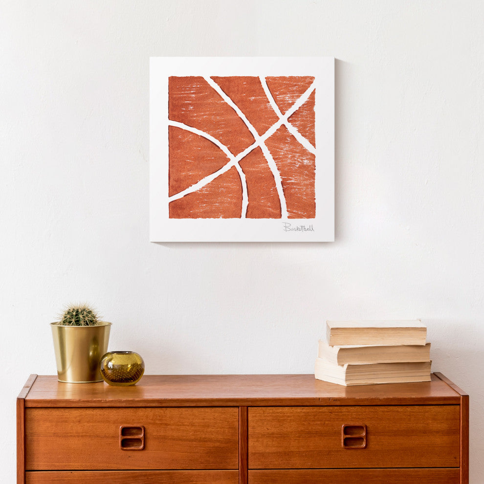 Basketball Lines 12x12 Canvas Wall Art