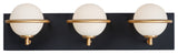 Maxim 21603 Revolve 3 Light 20"W LED Bathroom Vanity Light - Black / Gold /