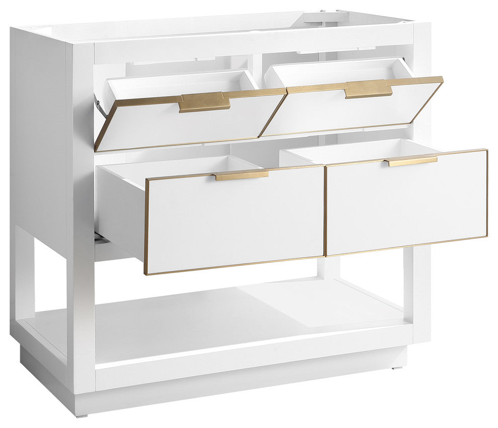 Avanity Allie 36" Vanity Only, White With Matte Gold Hardware