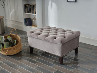 Cecilia Storage Ottoman, Pearla Gray