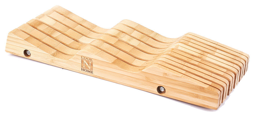Cook N Home Bamboo Knife Storage In-Drawer Block
