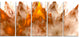 Brown Fractal Crystals Design, Abstract Canvas Art Print, 60"x28", 5 Panels