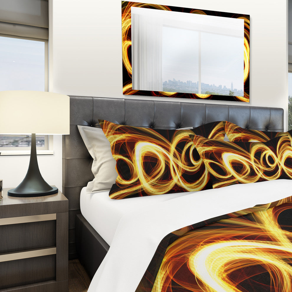 Gold Shock Abstract Modern Duvet Cover Set, King