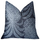 Pineapple Crush Blue and Black Luxury Throw Pillow, 20"x26" Standard