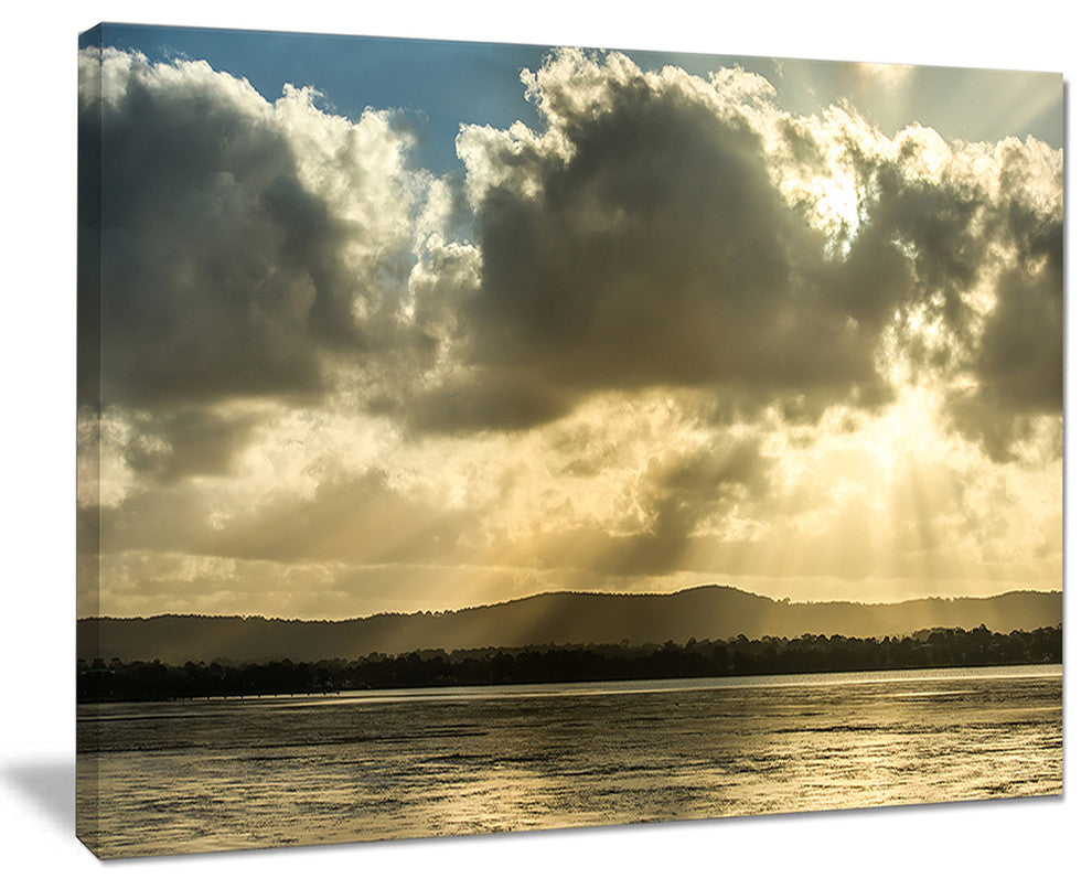 "Heavy Clouds Over Foreshore Reserve" Seashore Canvas Print, 20"x12"