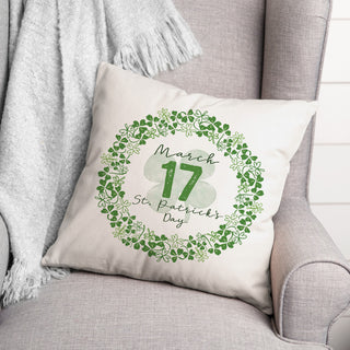 March 17 St. Patrick's Day 18x18 Spun Poly Pillow