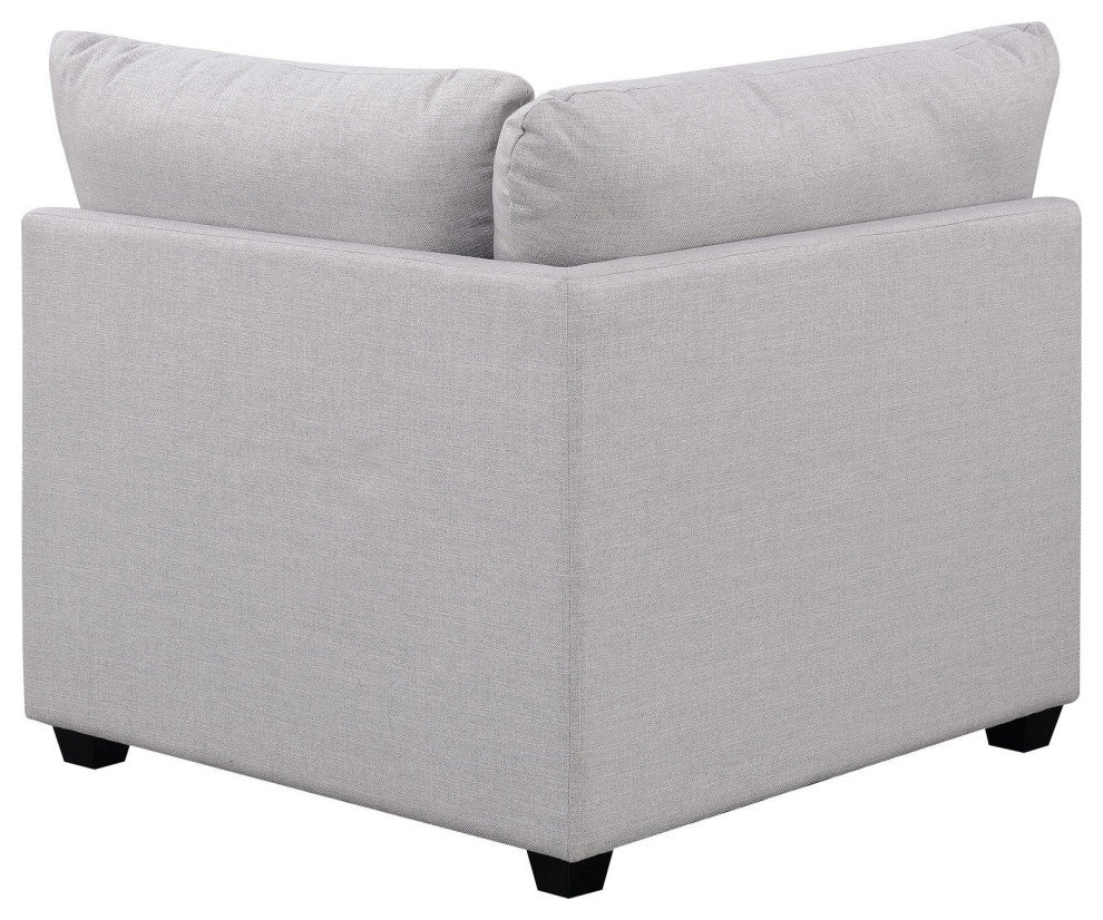 Benzara BM242076 Corner With Cushioned Seating and Tapered Legs, Gray
