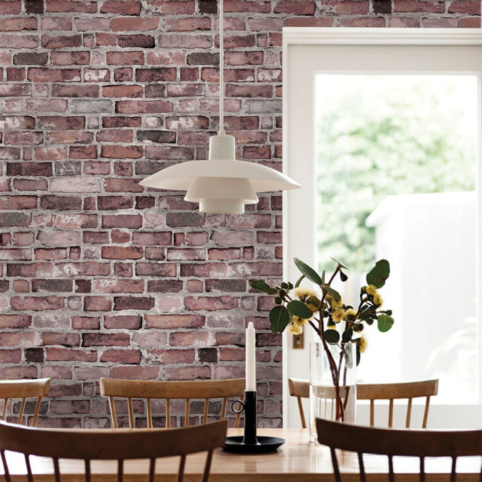 Brick Peel and Stick Vinyl Wallpaper, Vintage, 24"w X 108"h