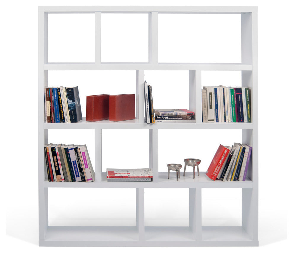 Berlin 4 Levels Bookcase, 150 cm., Pure White