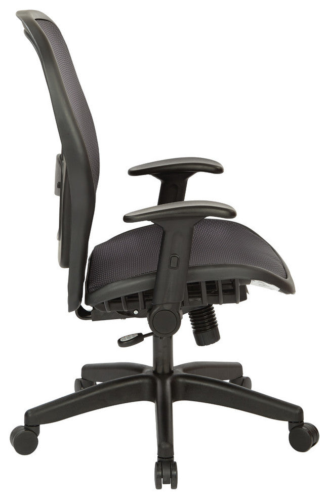 Air Grid Back and Seat Managers Chair, Black