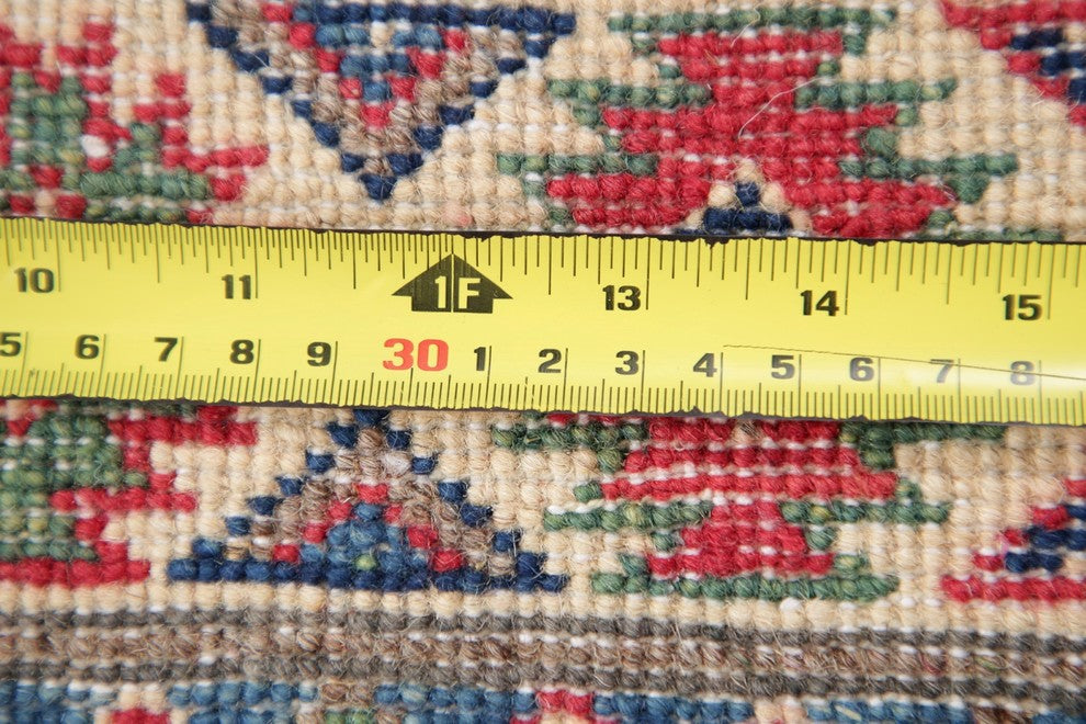 Hand-Knotted Wool Kazak Traditional Oriental Pakistani Area Rug, Red, 4'8"X3'4"