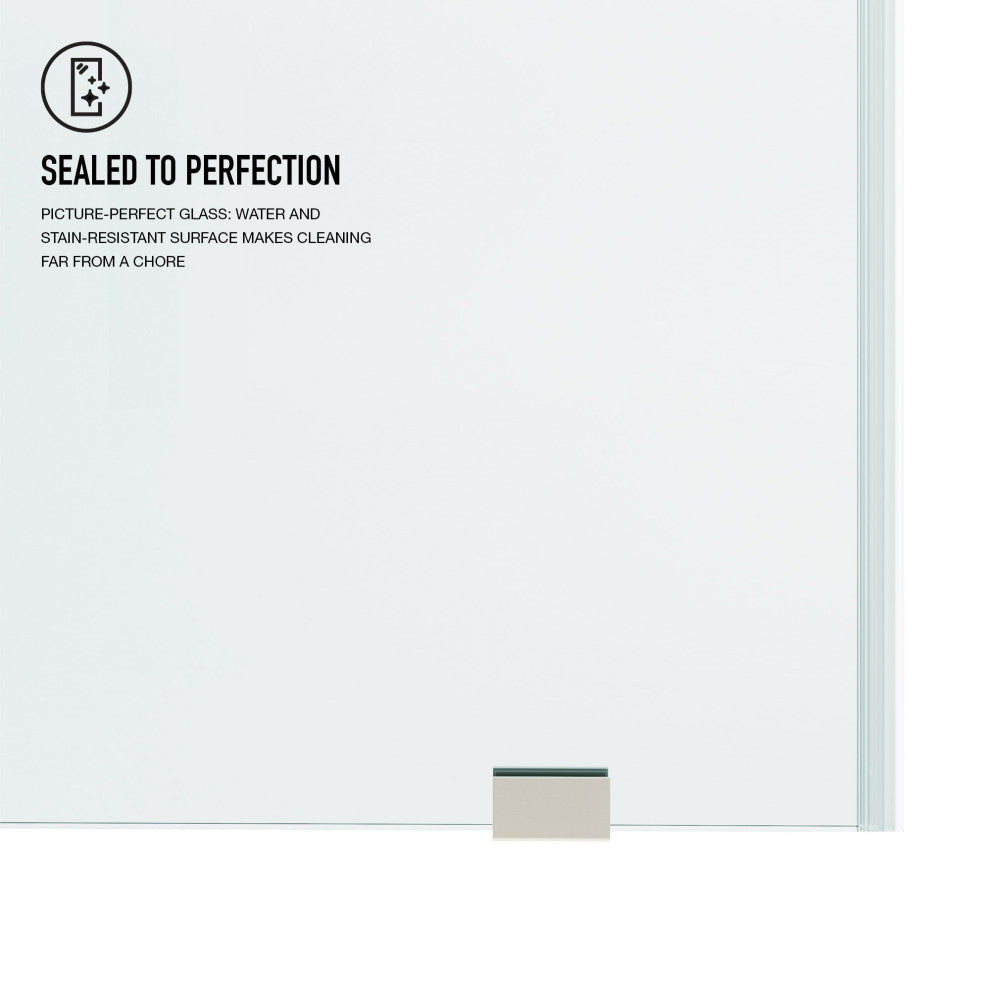 VIGO Hamilton Frameless Sliding, Stainless Steel, Shower Door, 56" to 60" W X 78" H, Clear Glass