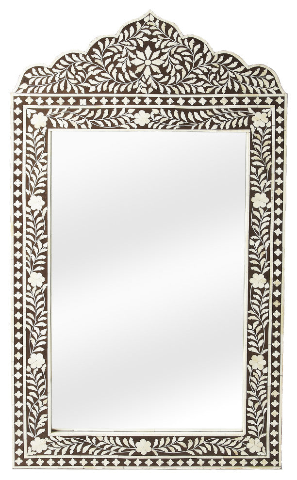 Victoria Brown Bone Inlay Wall Mirror, 1856070