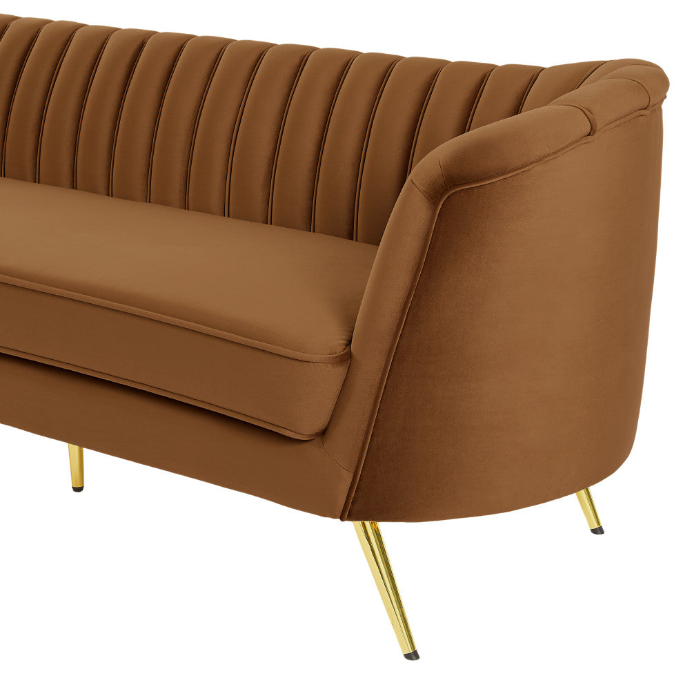 Margo Velvet Upholstered Set, Saddle, Sofa
