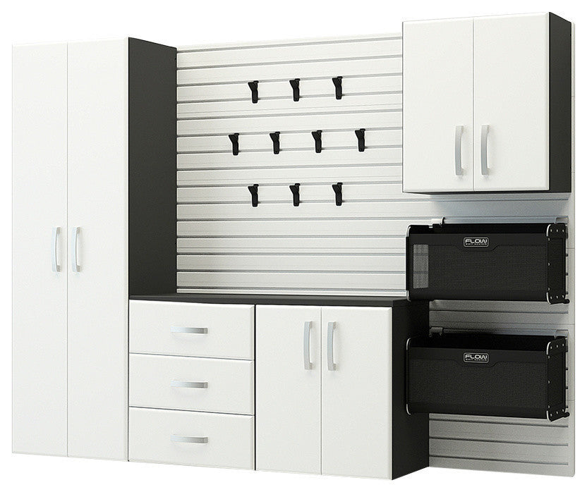 6-Piece Deluxe Cabinet Set Professional Organization System, White