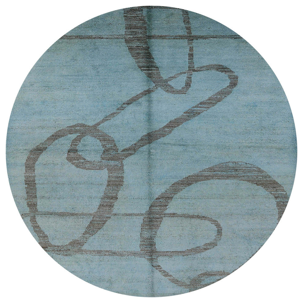 Ahgly Company Indoor Round Mid-Century Modern Area Rugs, 6' Round
