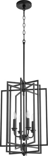 Quorum 688-4-69 Four Light Entry Pendant, Black Finish