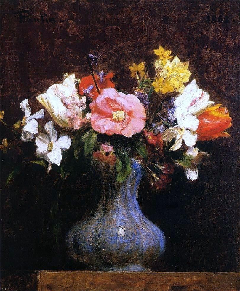 Henri Fantin-Latour Flowers: Camelias and Tulips Wall Decal Print