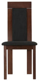 Cortesi Home Tia Dining Chair, Charcoal Fabric, Walnut Finish, Set of 2