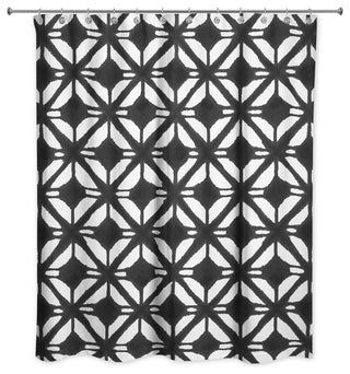 Watercolor Diamond Shower Curtain, Black