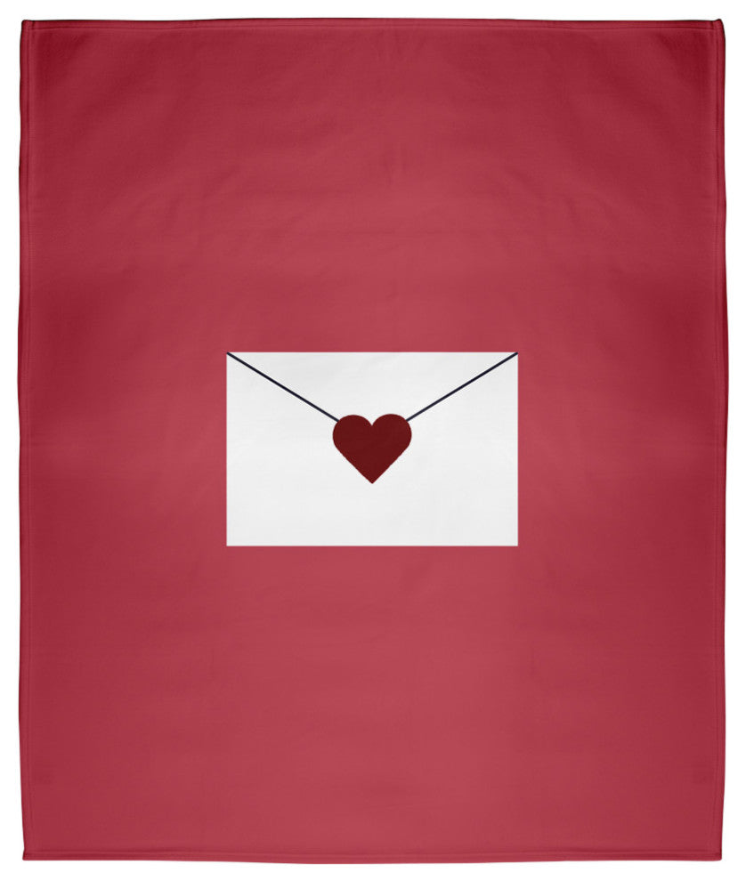 60 x 80 in Love Letter Valentine's Throw Blanket, Maroon