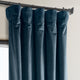 Heritage Plush Velvet Curtain Single Panel, Avalon Blue, 50"x120"
