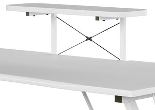 Gaming Desk with Cup Holder, Headphone Hook, and Monitor/Smartphone Stand, White