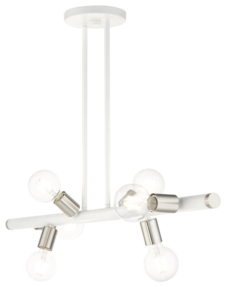 White Modern, Urban, Scandinavian, Linear Chandelier