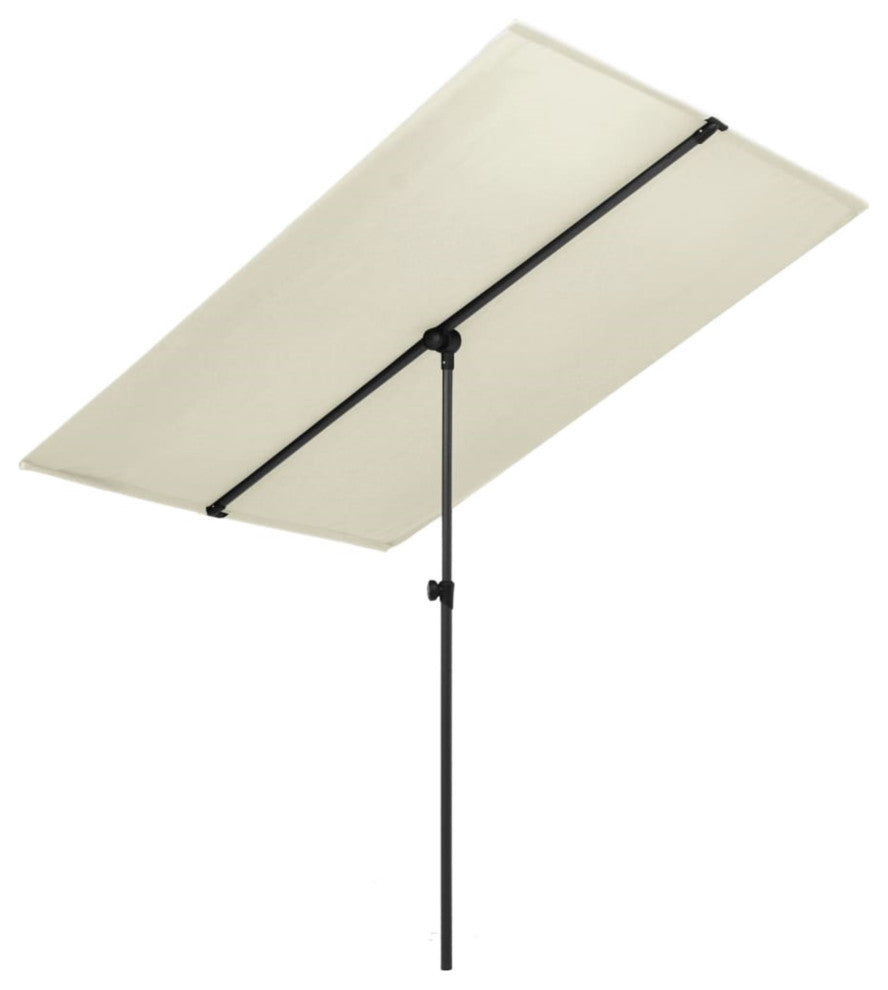vidaXL Outdoor Parasol with Aluminum Pole 70.9"x51.2" Sand White