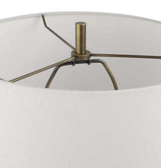 Minimalist Black Faux Granite Stone Table Lamp 34 in Buffet Style Trumpet Shape