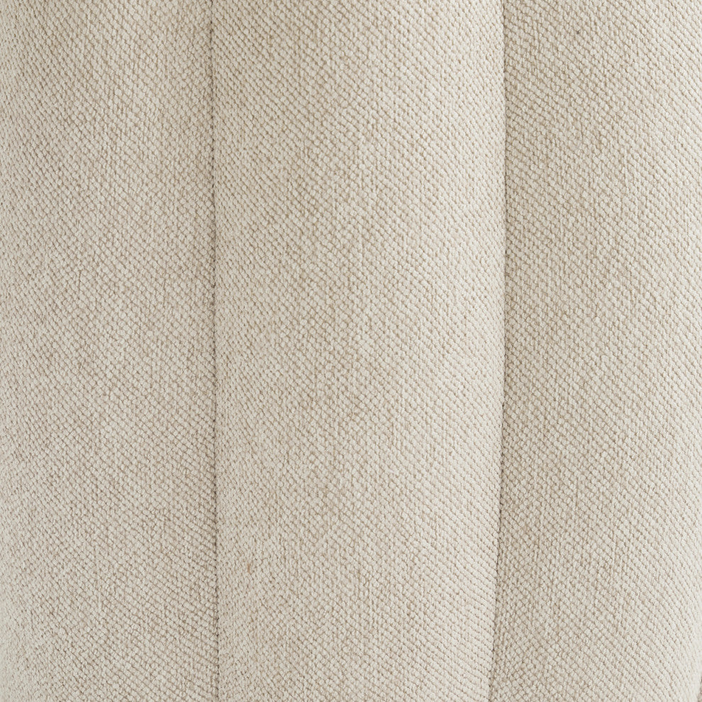 Camellia Field Round Bench, Linen/Warm Pecan