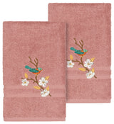 Linum Home Textiles Spring Time Embellished, Tea Rose, Hand Towel, 2-Piece Set