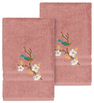 Linum Home Textiles Spring Time Embellished, Tea Rose, Hand Towel, 2-Piece Set