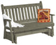 Cedar Traditional English Glider, Gray Stain, 4 Foot