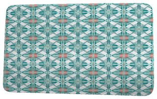 Intercoastal Waterway Beach Tile Geometric Print Bath Mat, Aqua, 17"x24"