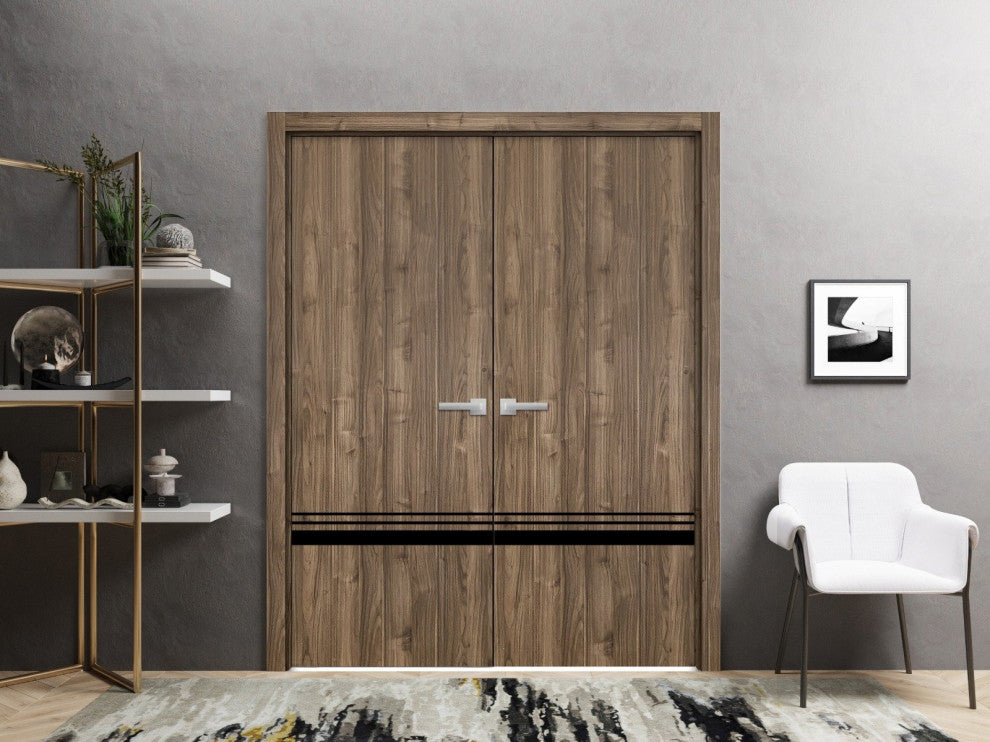 Slab Barn Door Panel 32 x 96 | Planum 0012 Walnut with  | Sturdy Finished