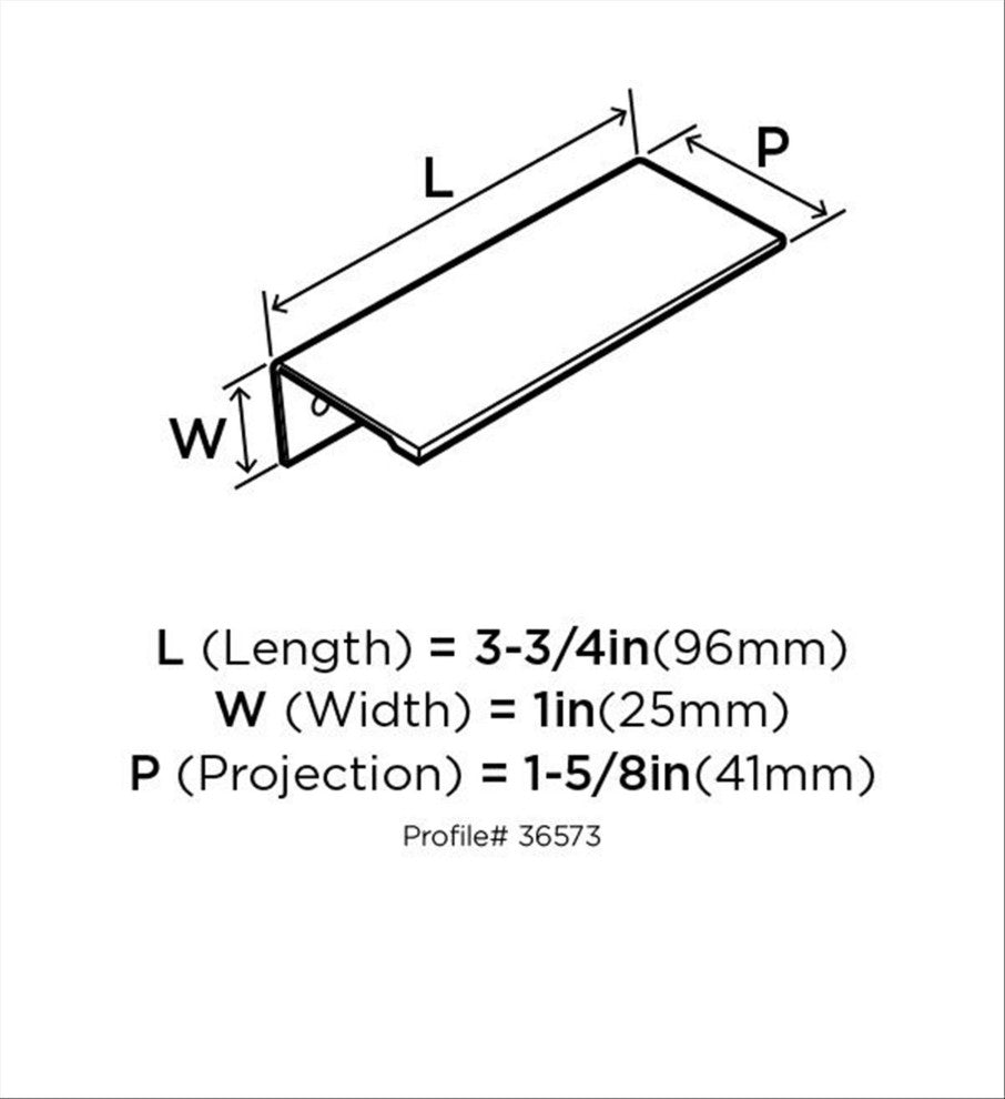 Amerock Edge Pull Collection Cabinet Edge Pull, Set of 10, Oil Rubbed Bronze