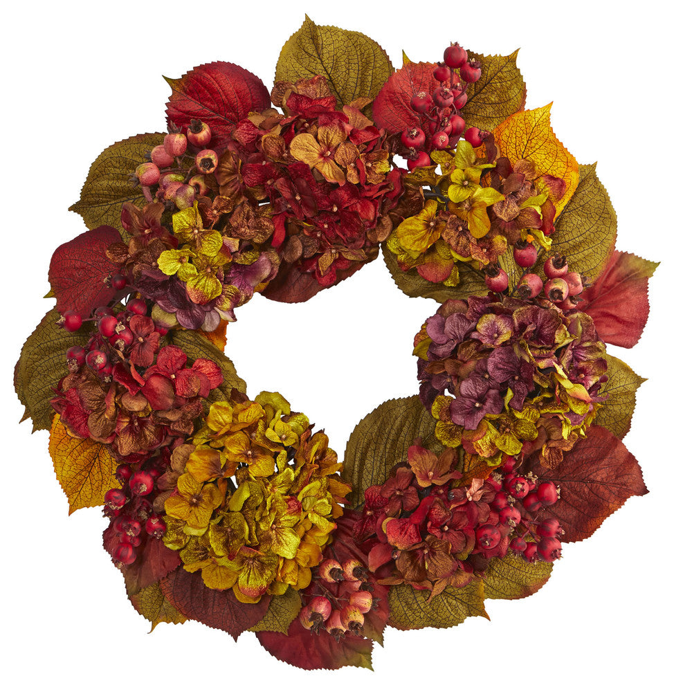 24" Fall Hydrangea Wreath
